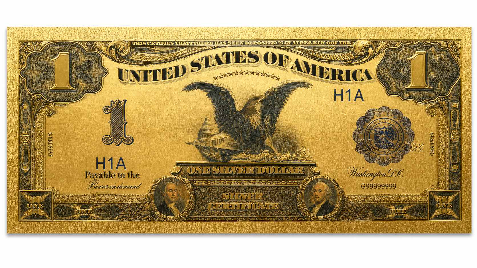 24 Karat Gold Banknote $1 Bill