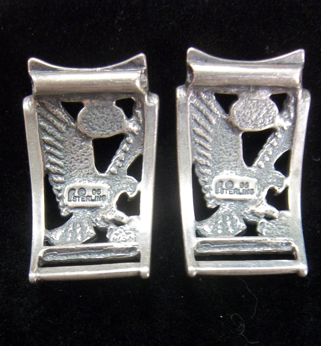 Silver and Turquoise Eagle Cuffs