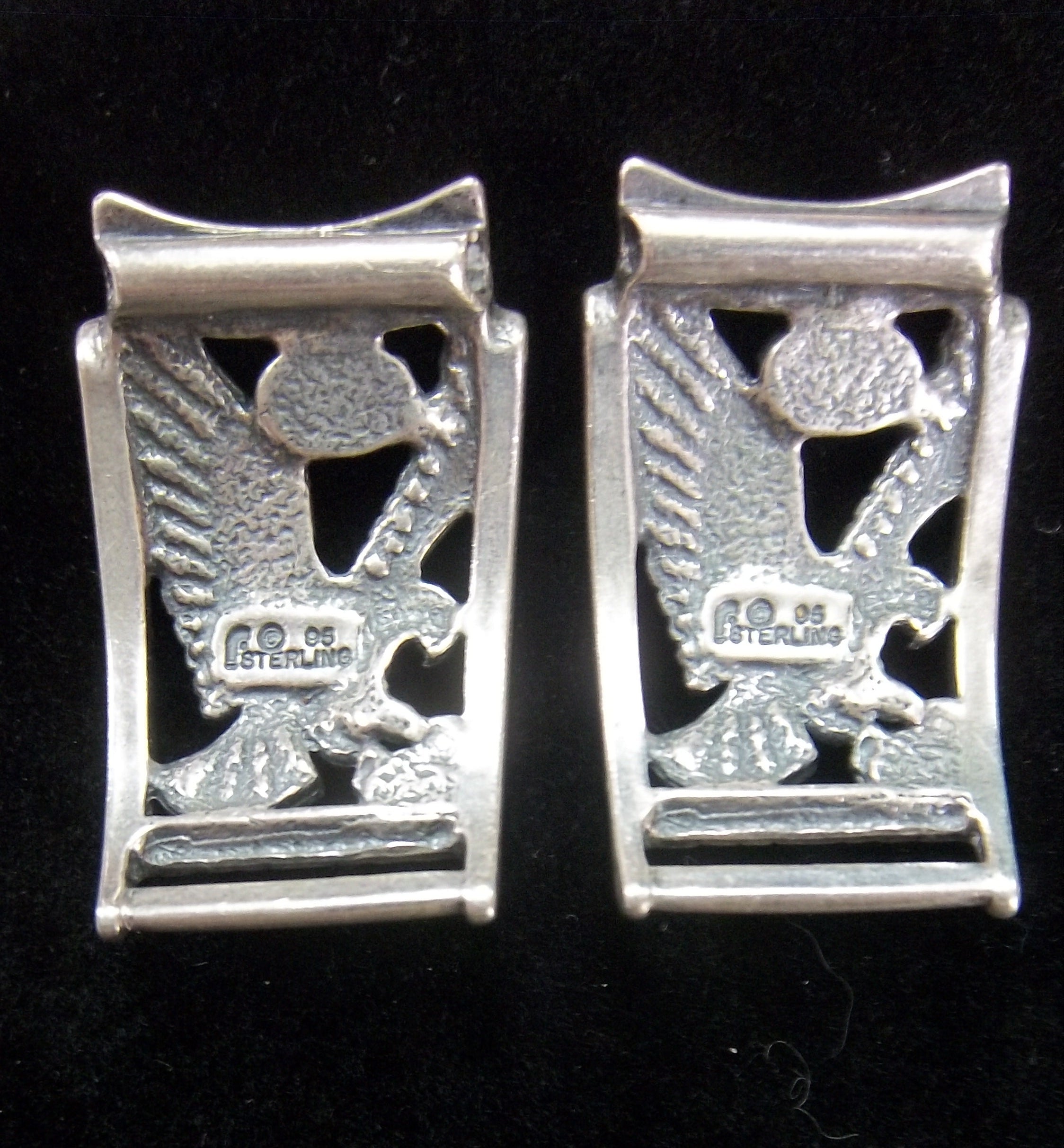 Silver and Turquoise Eagle Cuffs