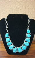 Large Turquoise and Silver Necklace