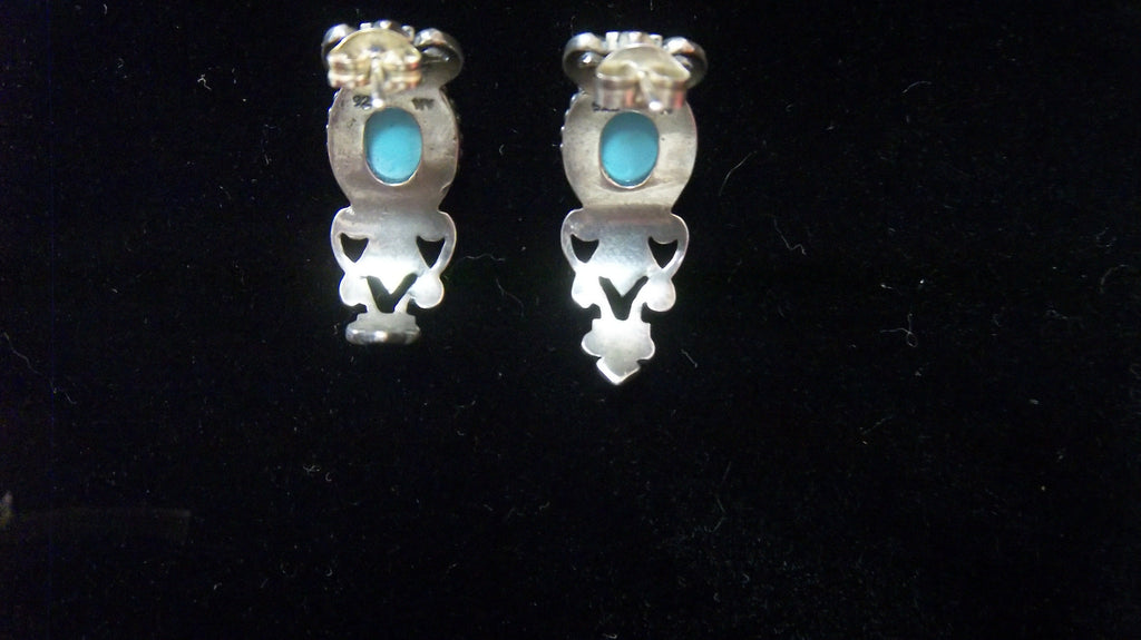 Silver Earrings with a Turquoise Stone