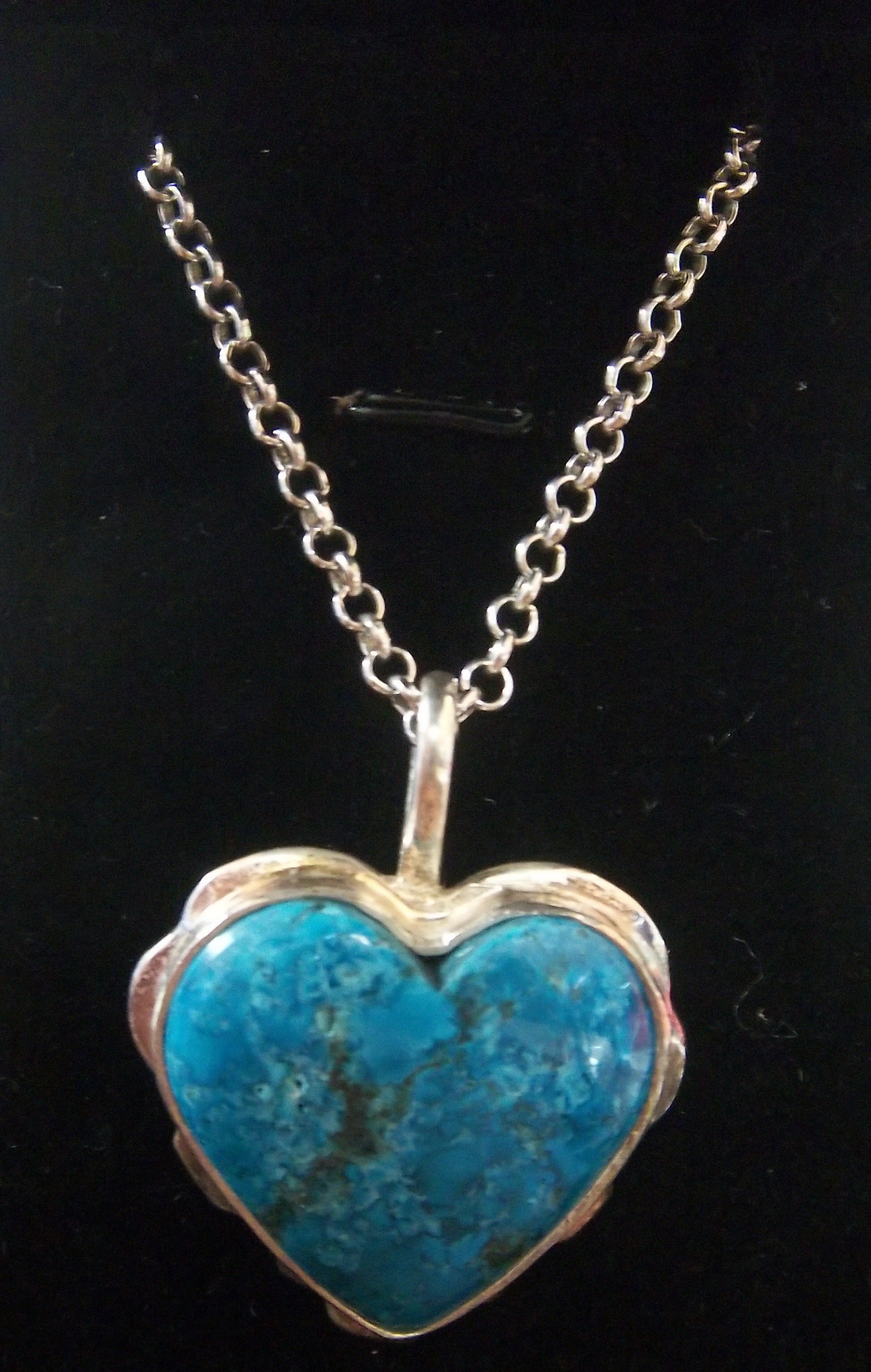 Heart-Shaped Turquoise Pendant Necklace