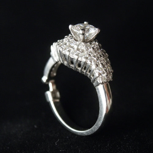 14 Karat White Gold Ring with 1.01 Carat Diamond (Includes an adjuster)