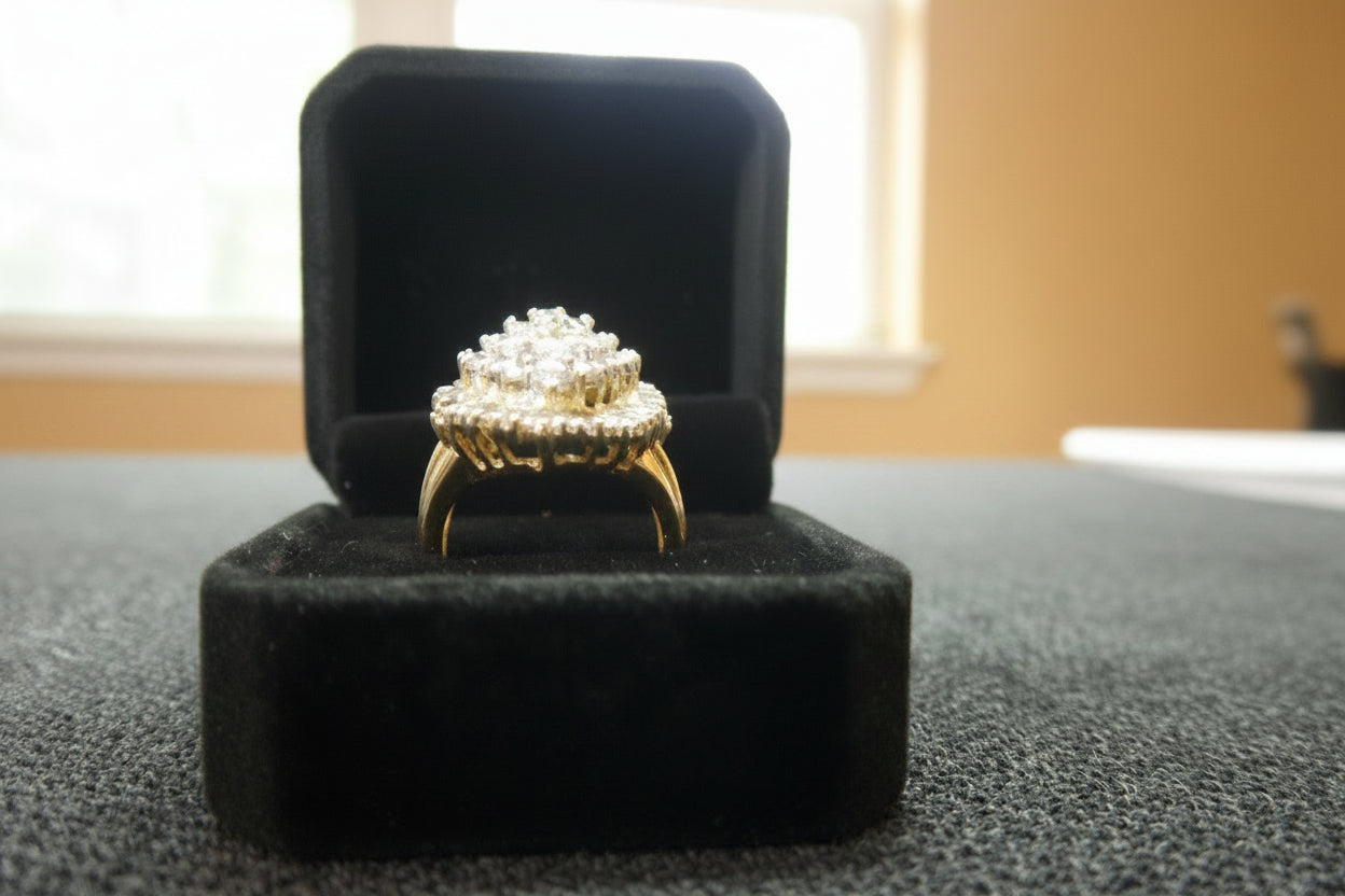 14 Karat Yellow Gold Ring with a 3.25 Carat Diamond (Size 7)
