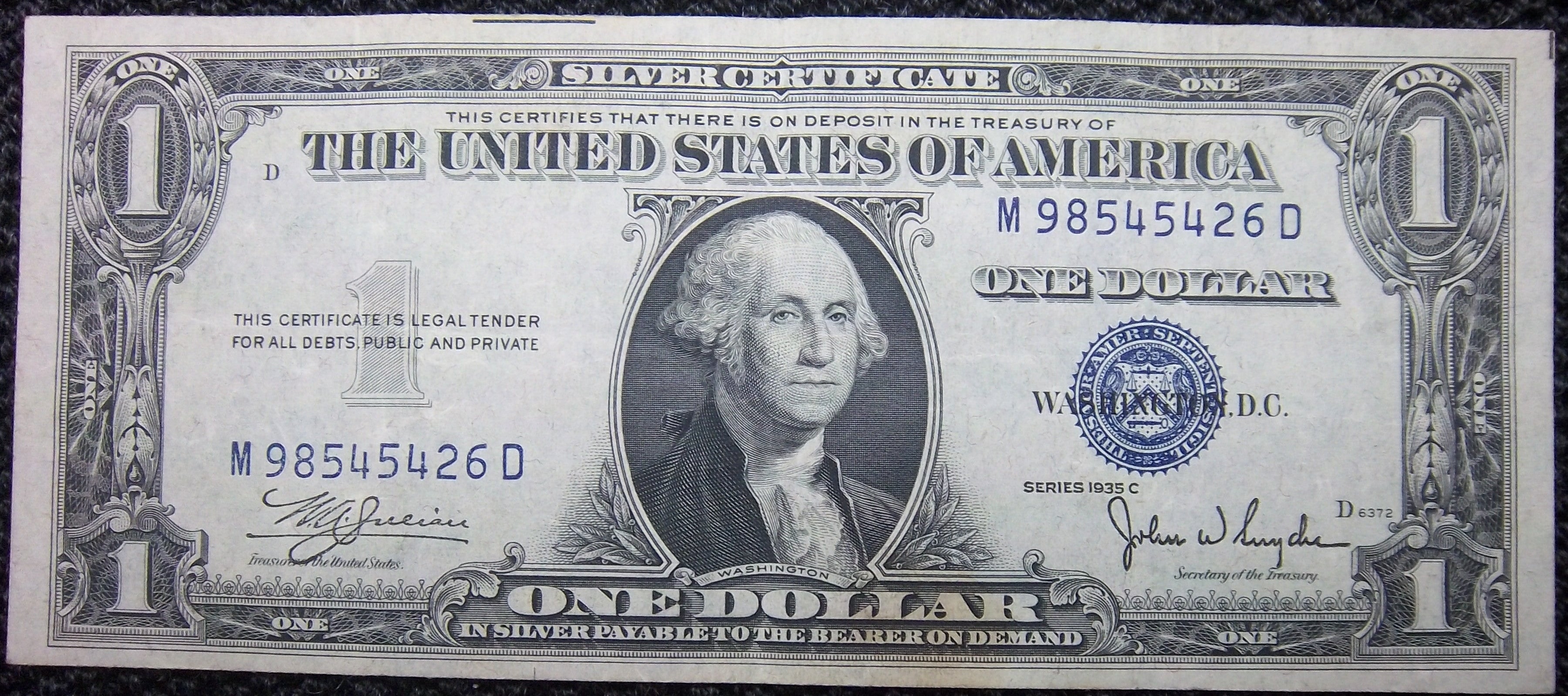 1935 C Series $1 Silver Certificate
