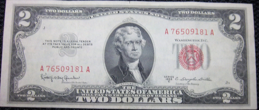 1953 C Series Red Seal $2 Bill