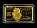 Gold Clad Bar $100 Bill