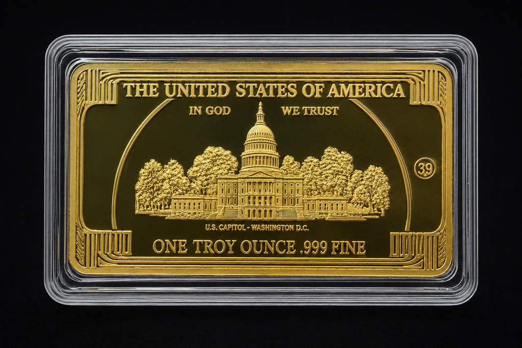 Gold Clad Bar $100 Bill