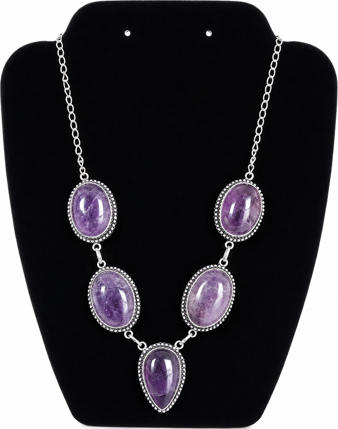 Silver and Purple Amethyst Necklace
