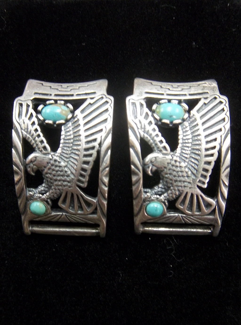 Silver and Turquoise Eagle Cuffs