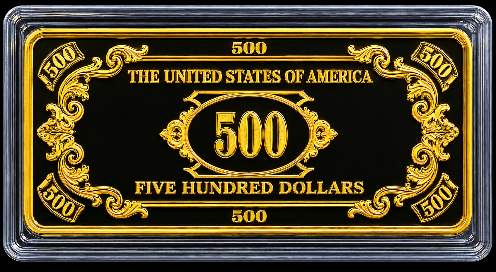 Gold Clad Bar $500 Bill