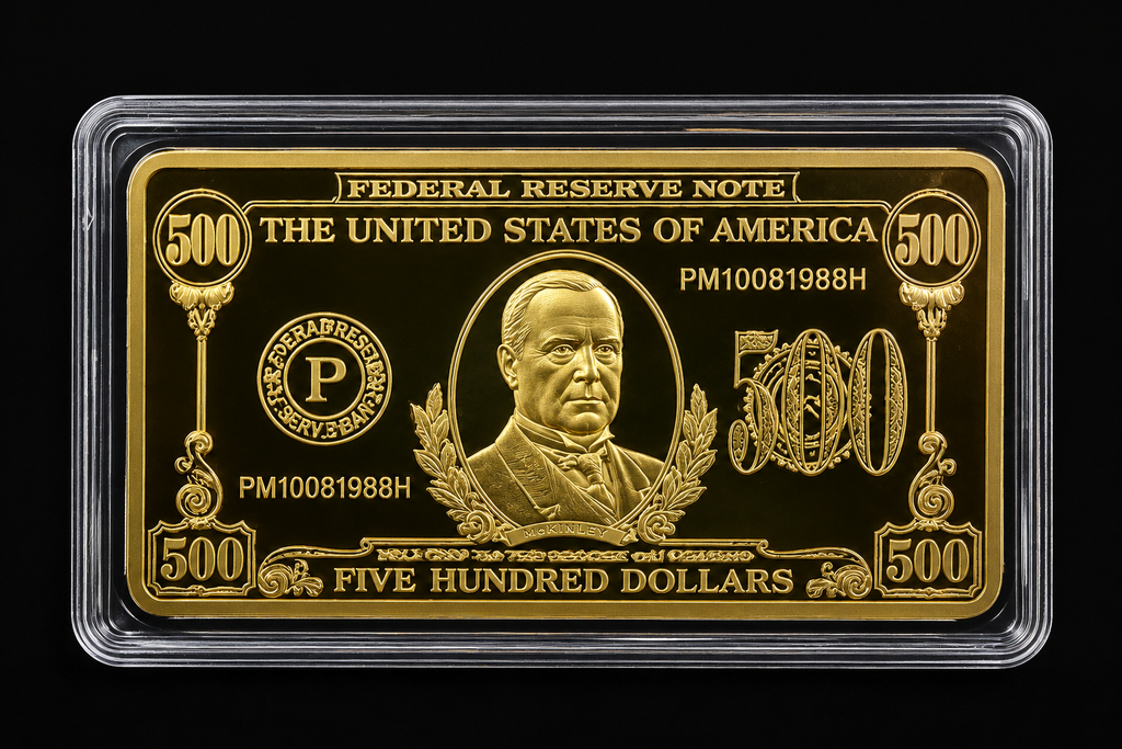 Gold Clad Bar $500 Bill