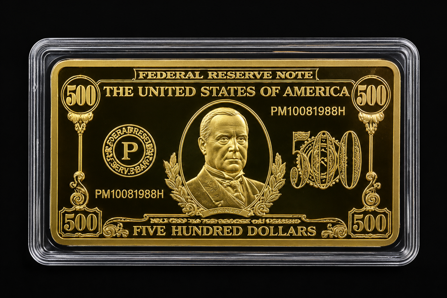 Gold Clad Bar $500 Bill