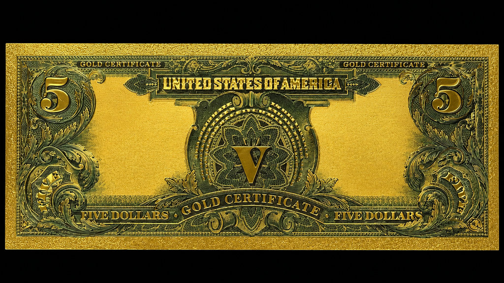 24 Karat Gold Banknote $5 Bill