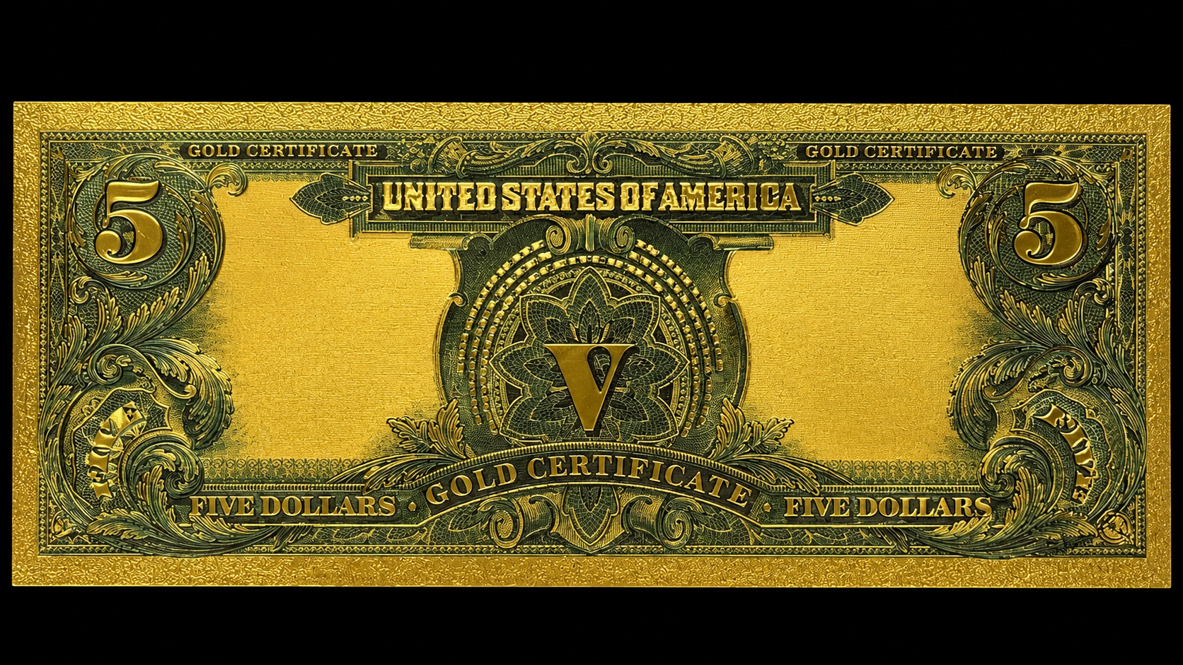 24 Karat Gold Banknote $5 Bill